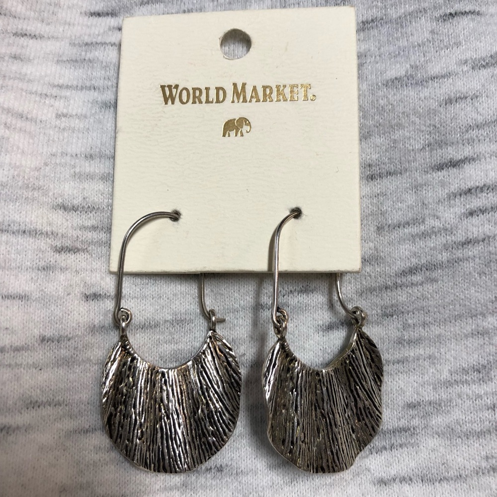 Silver colored drop earrings